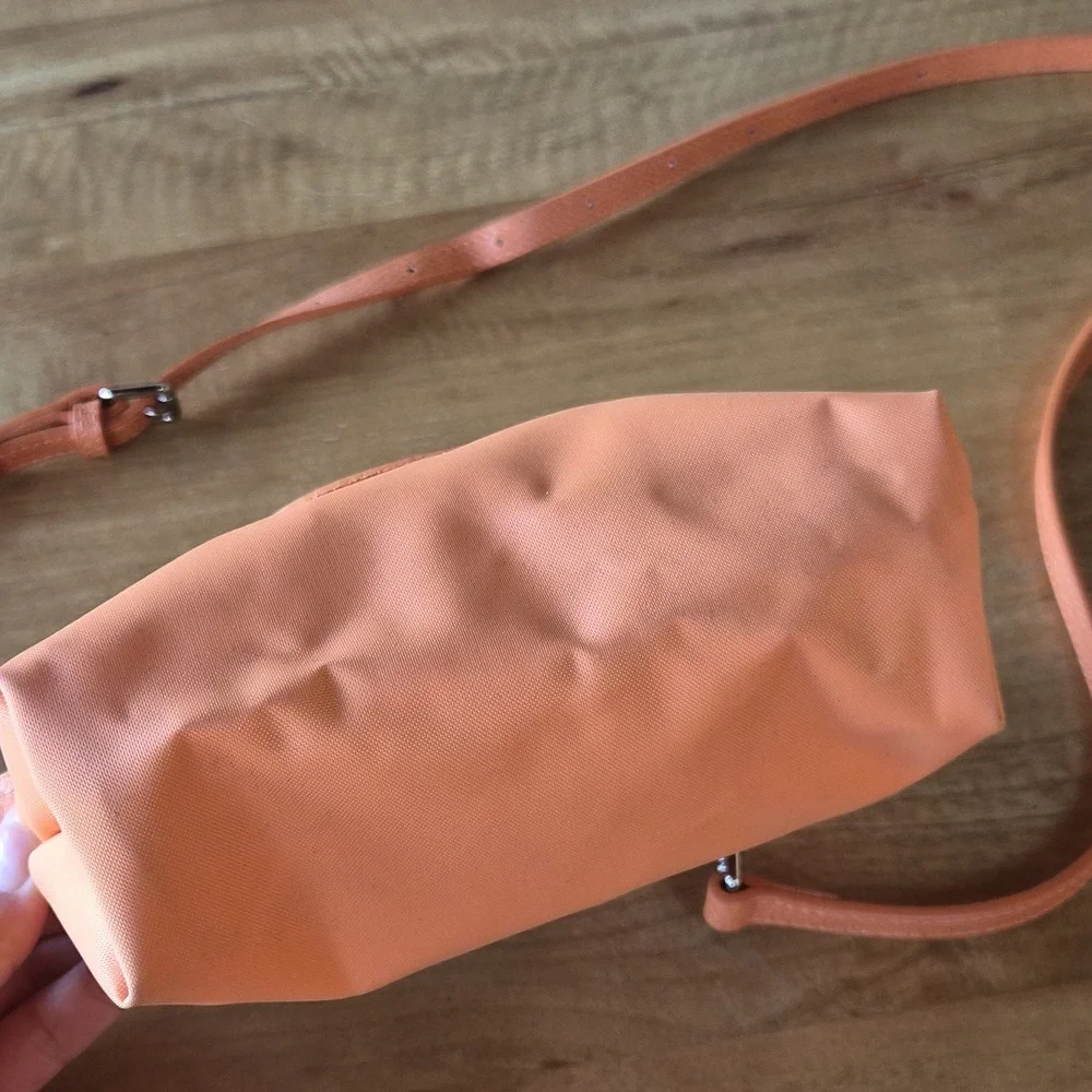 Longchamp Orange Pouch W Handles, Includes Strap & Jelly Cat Charm!!! - Picture 5 of 7